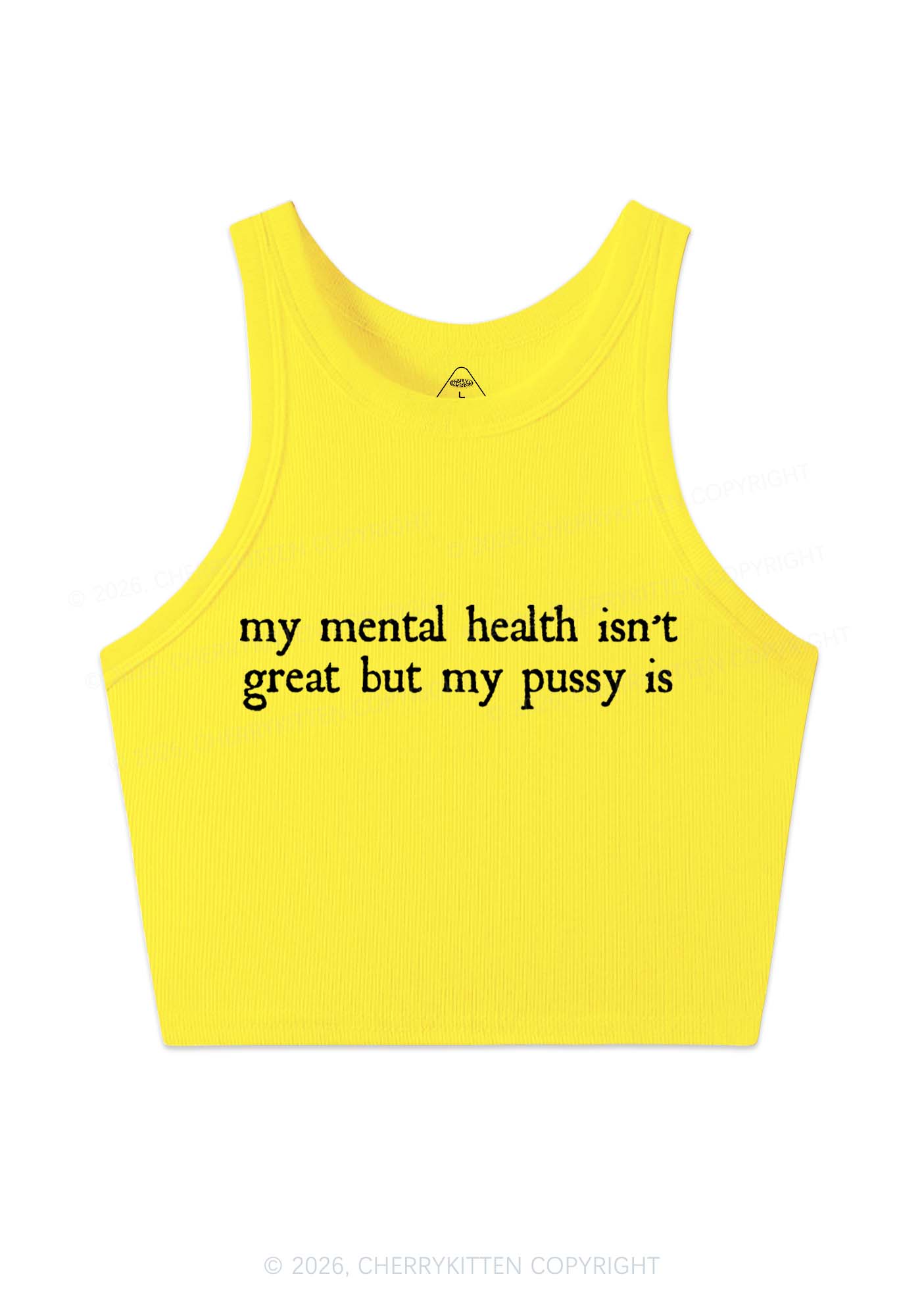 Great Mental Health Y2K Crop Tank Top Cherrykitten
