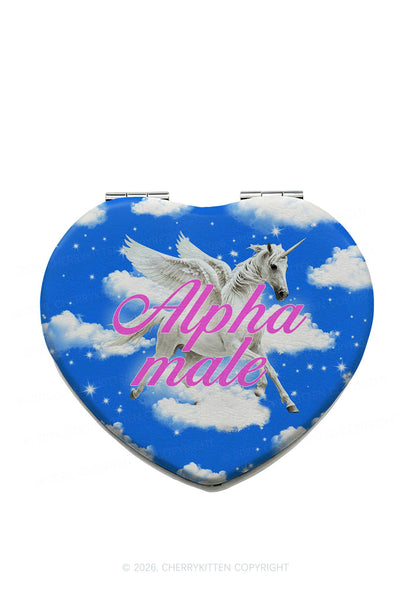 Blue Sky Alpha Male Unicorn Y2K Folding Makeup Mirror Cherrykitten
