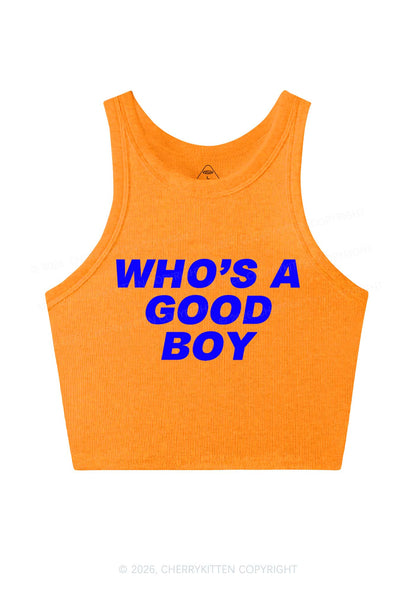 Who's A Good Boy Y2K Crop Tank Top Cherrykitten