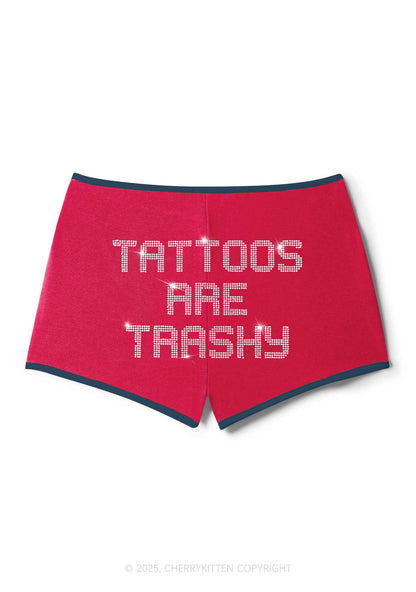 Rhinestone Tattoos Are Trashy Y2K Booty Shorts Cherrykitten