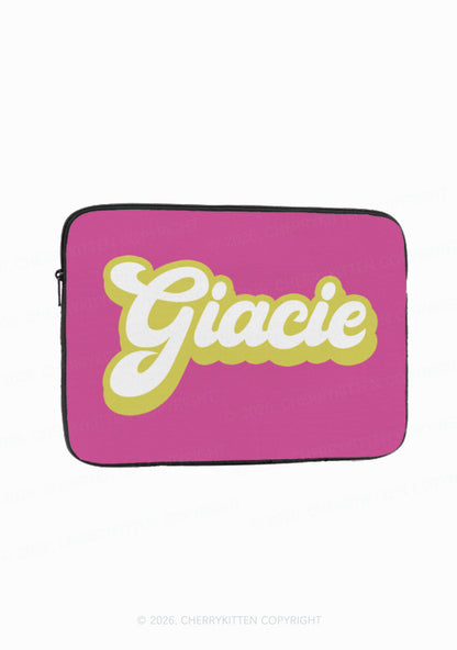 Personalized Name Y2K Laptop Sleeve Cherrykitten