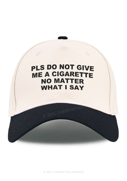 Dont Give Me Cigarette Y2K Color Block Baseball Cap Cherrykitten