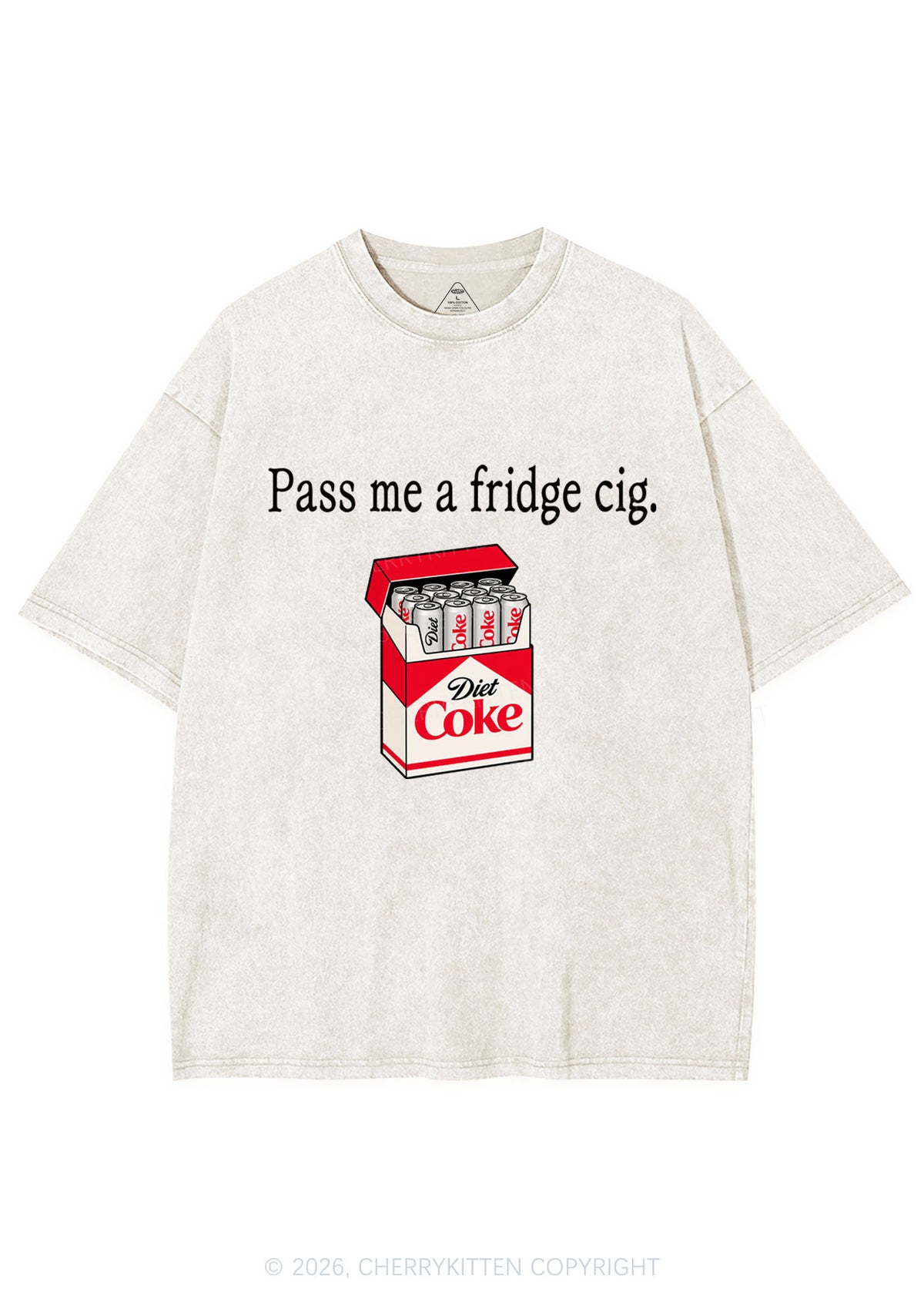 Pass Me Fridge Cig Y2K Shirts Washed Tee Cherrykitten