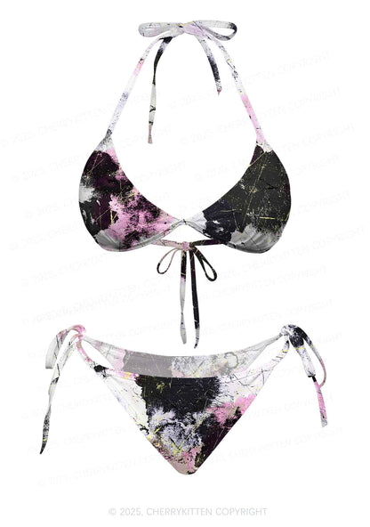 Ink Graffiti Y2K Print Bikini Set Cherrykitten