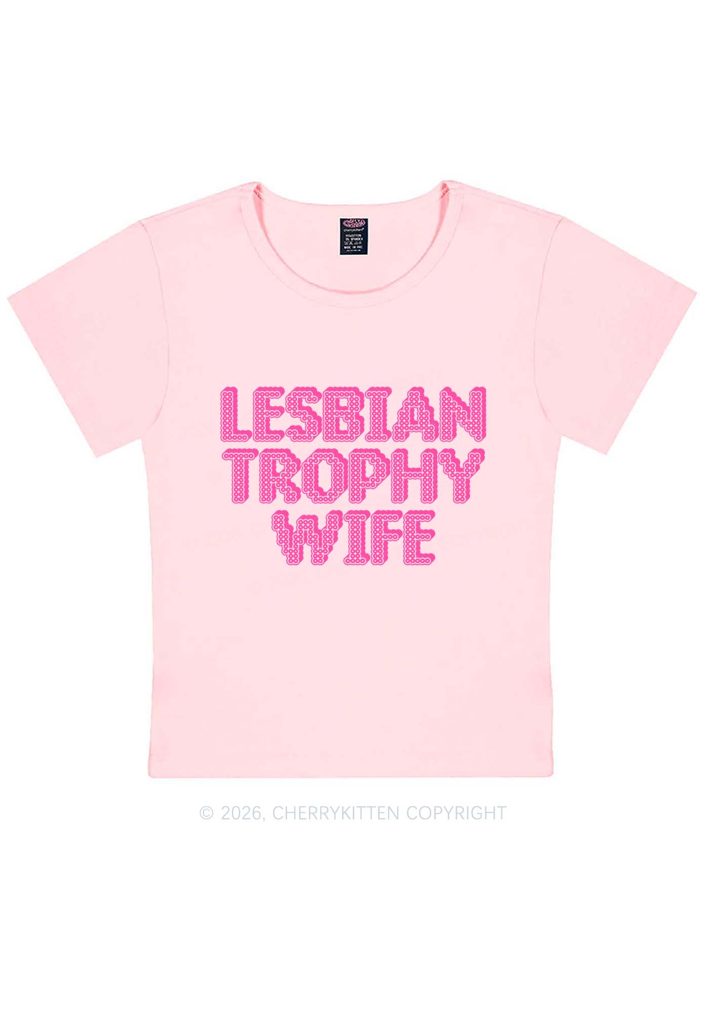 Lesbian Trophy Wife Pride Y2K Baby Tee Cherrykitten