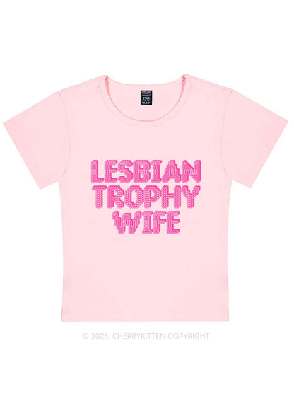 Lesbian Trophy Wife Pride Y2K Baby Tee Cherrykitten