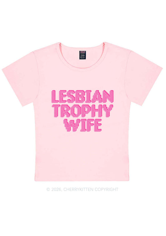 Lesbian Trophy Wife Pride Y2K Baby Tee Cherrykitten