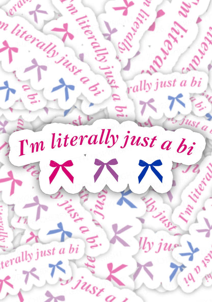 Im Literally Just A Bi Pride 1pc Y2K Sticker Cherrykitten