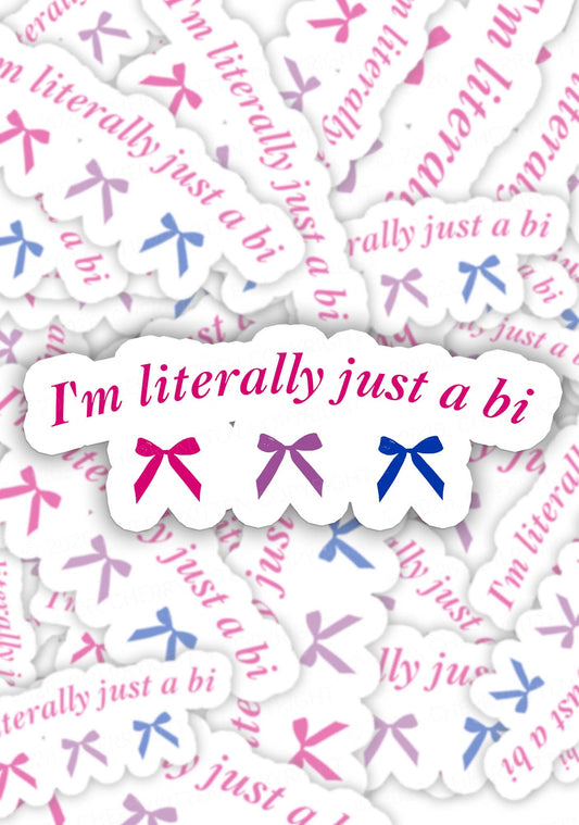 Im Literally Just A Bi Pride 1pc Y2K Sticker Cherrykitten