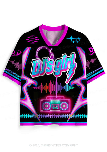 DJs Girl Neon Boombox Y2K Sport Jersey Shirts Cherrykitten