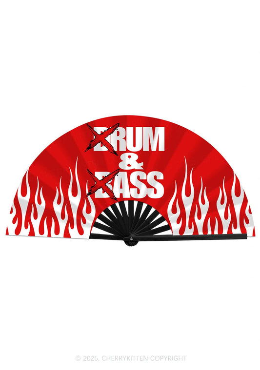 DnB Flame Y2K Rave Hand Fan Cherrykitten