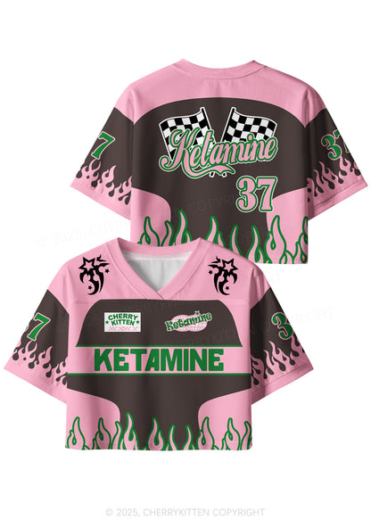 Custom Pink Ketamxxe Y2K Crop Sport Jersey Shirts Cherrykitten