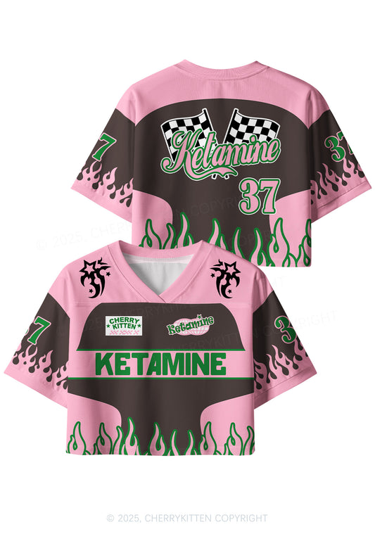 Custom Pink Ketamxxe Y2K Crop Sport Jersey Shirts Cherrykitten