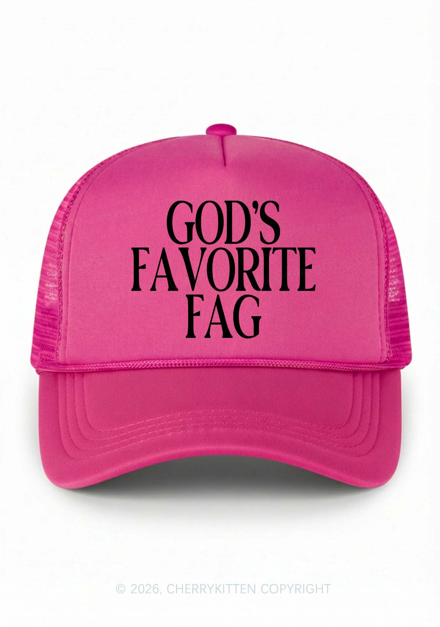 Gods Favorite Fag Pride Y2K Trucker Hat Cherrykitten