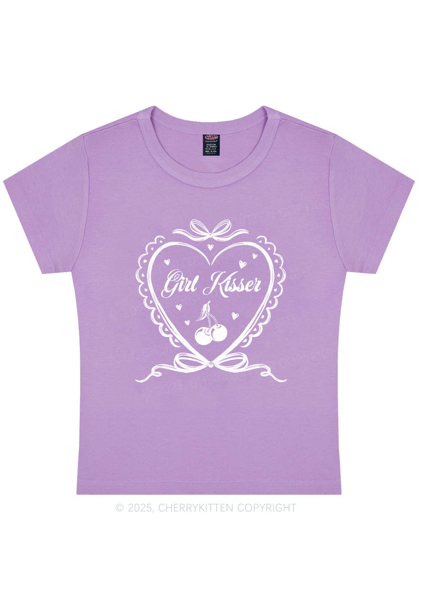 Girl Kisser Y2K Baby Tee Cherrykitten