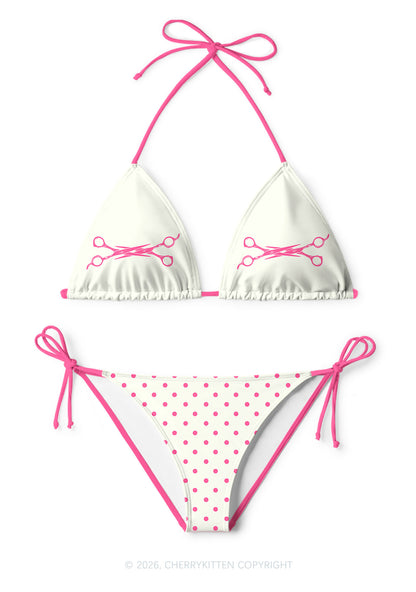 Pink Scissors Pride Y2K Print Bikini Set Cherrykitten
