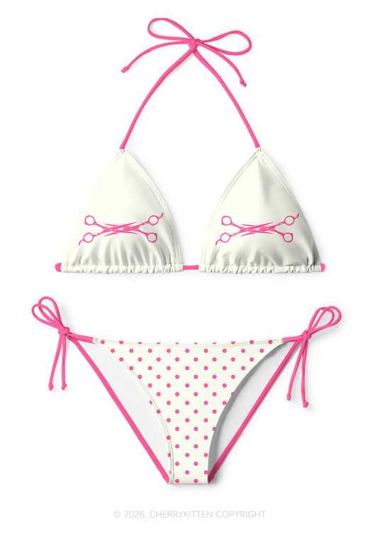 Pink Scissors Pride Y2K Print Bikini Set Cherrykitten