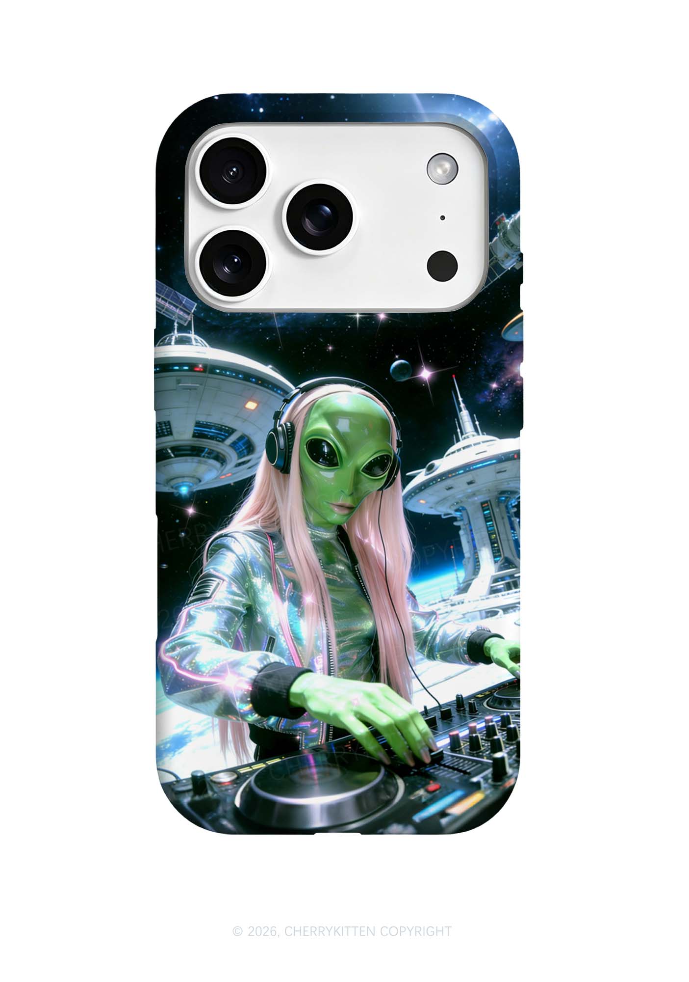 Space Alien DJ Y2K Phone Case Cherrykitten