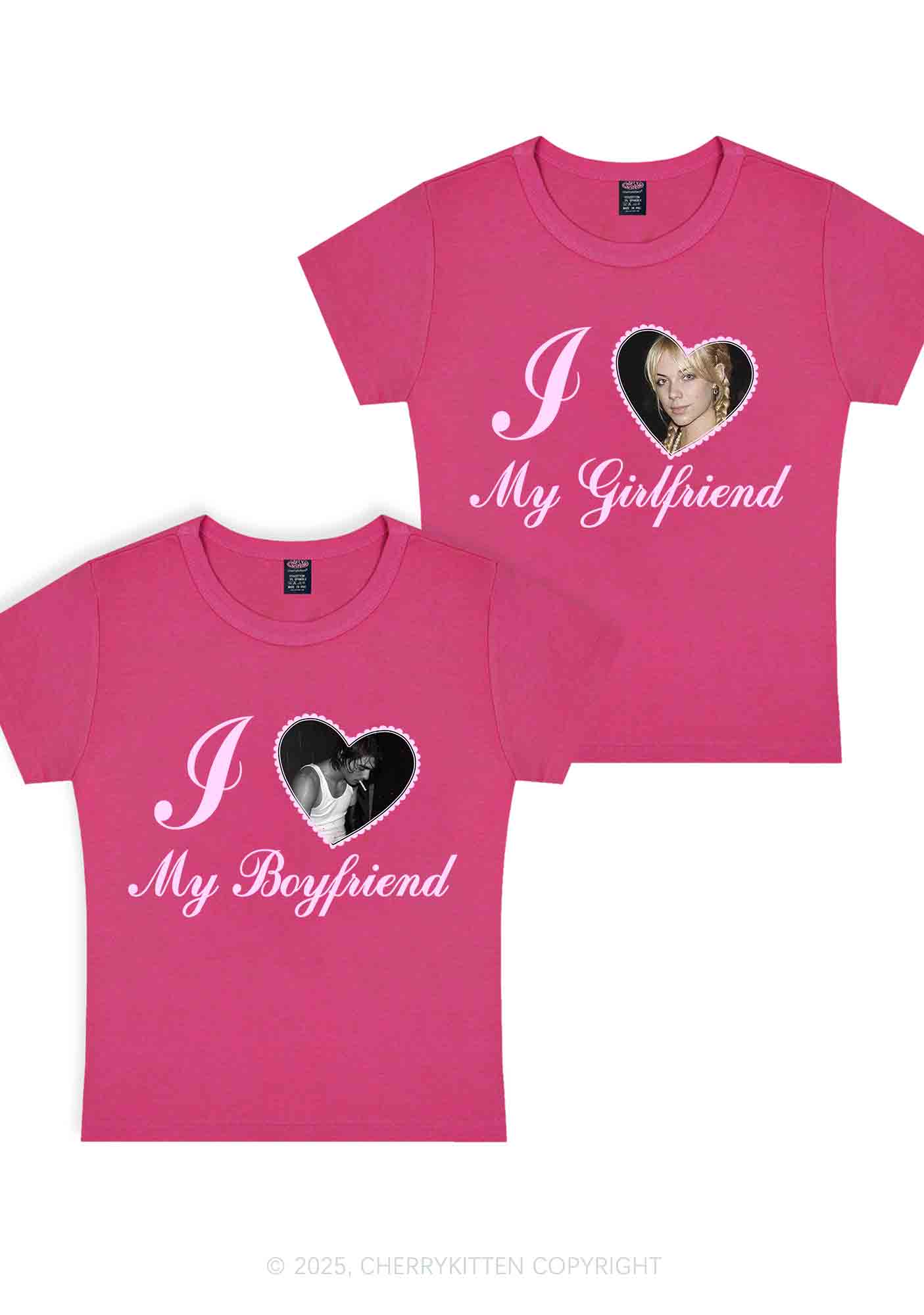 Custom Heart My BF GF Y2K Valentine's Day Baby Tee Cherrykitten