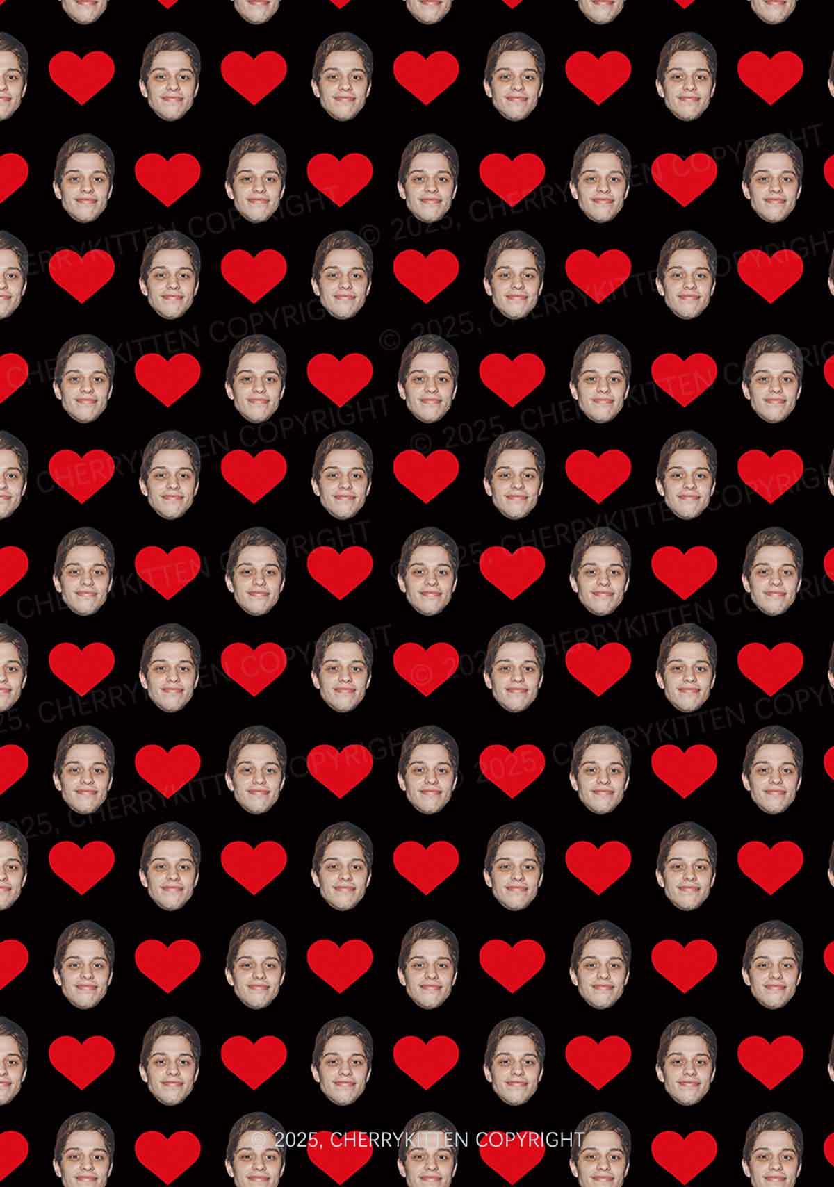 Custom Black Hearts Photo Y2K Valentine's Day Y2K Fleece Long Sleeve Pajama Set Cherrykitten