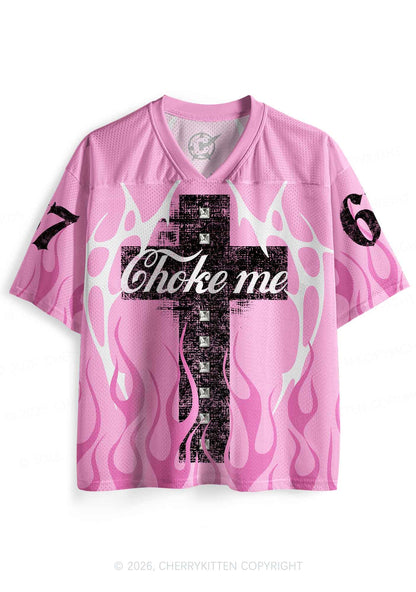 Choke Me Black Cross Y2K Sport Jersey Shirts Cherrykitten