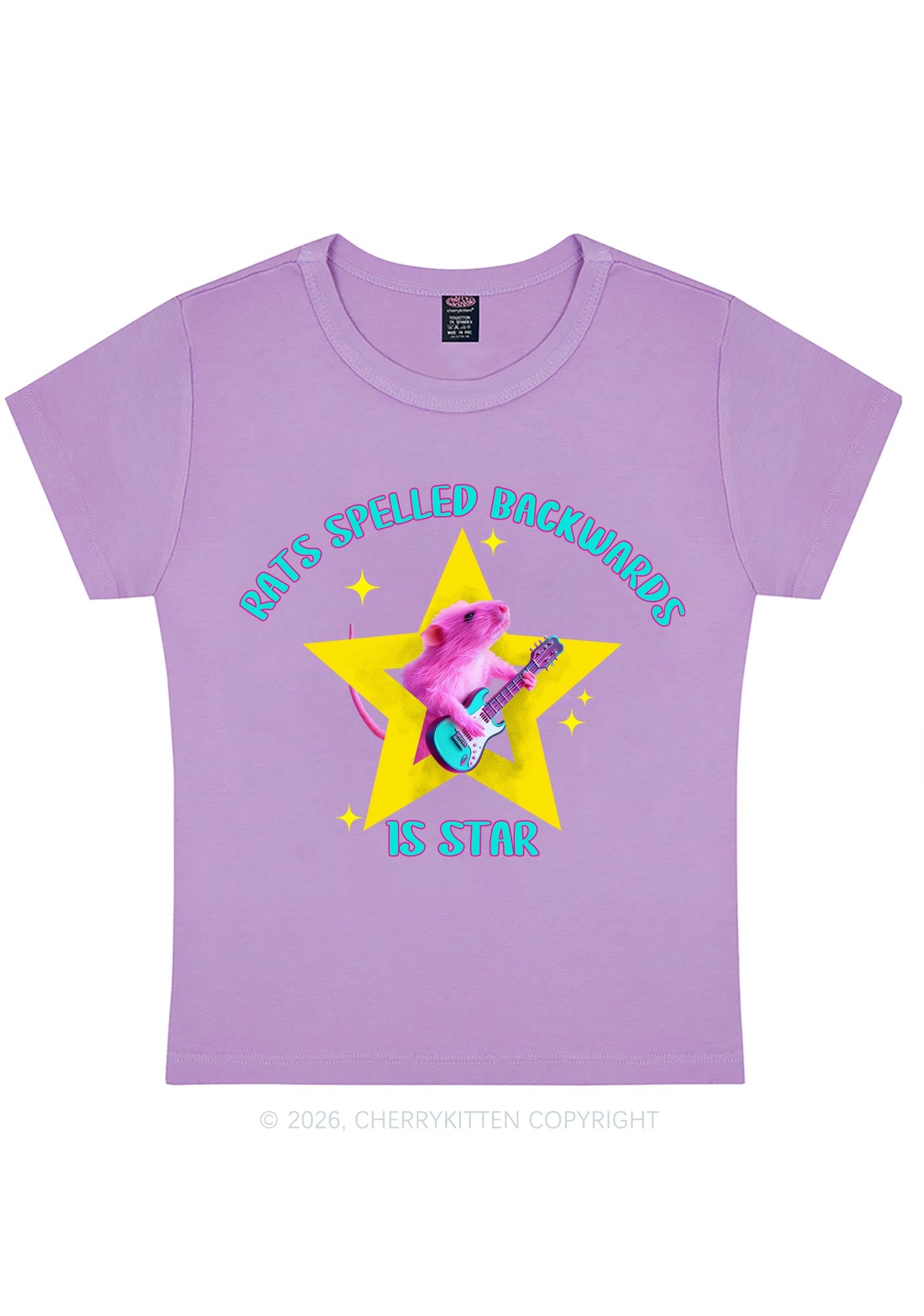 Rats Spelled Backwards Is Star Y2K Baby Tee Cherrykitten