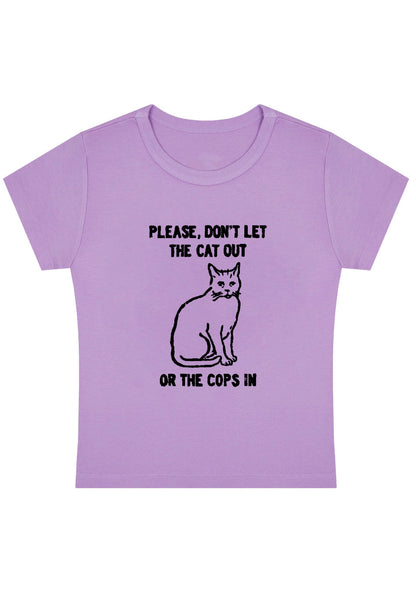 Curvy Don't Let The Cat Out Baby Tee