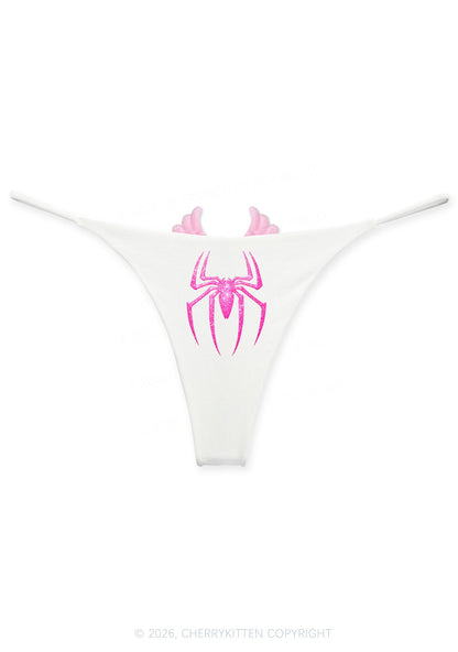 Halloween Glitter Spider Y2K Goth Angel Wings Bikini String Thong Cherrykitten