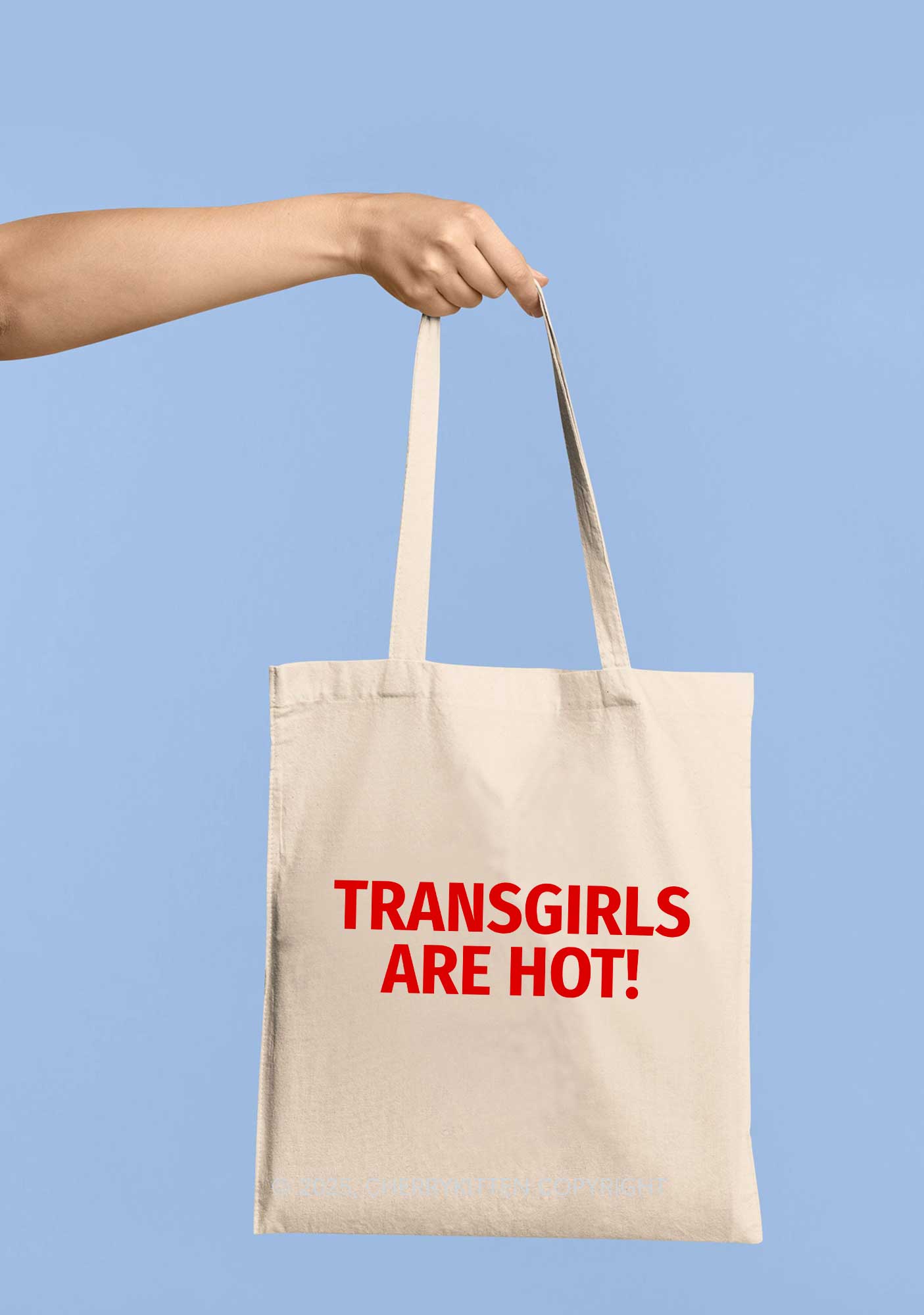 Transgirls Are Hot Pride Y2K Canvas Tote Bag Cherrykitten