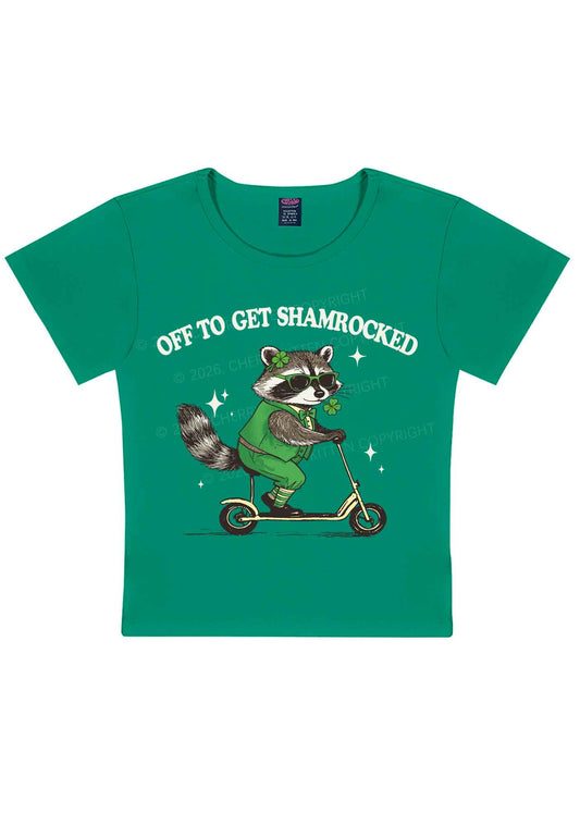 Off To Get Shamrocked St Patricks Y2K Baby Tee Cherrykitten