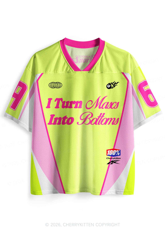 Lime Green Turn Mascs Into Bottoms Pride Y2K Sport Jersey Shirts Cherrykitten