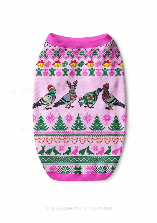 Christmas Pigeon Y2K Pet Knit Sweatshirt Cherrykitten