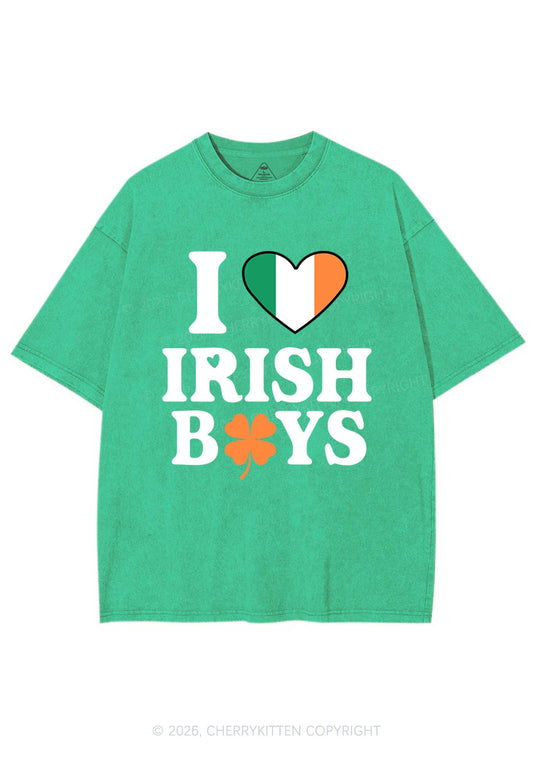 Irish Boy Shamrock St Patricks Y2K Washed Tee Cherrykitten