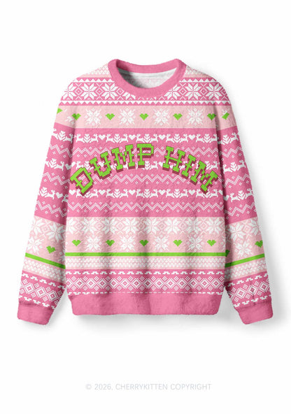 Dump Him Y2K Christmas Knit Sweatshirt Cherrykitten