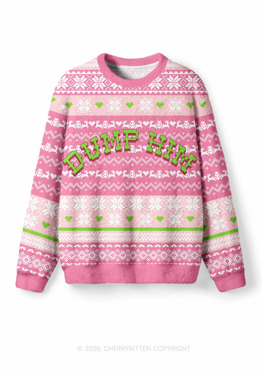 Dump Him Y2K Christmas Knit Sweatshirt Cherrykitten