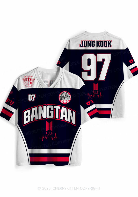 Black Korean Boys Y2K Sport Jersey Shirts Cherrykitten