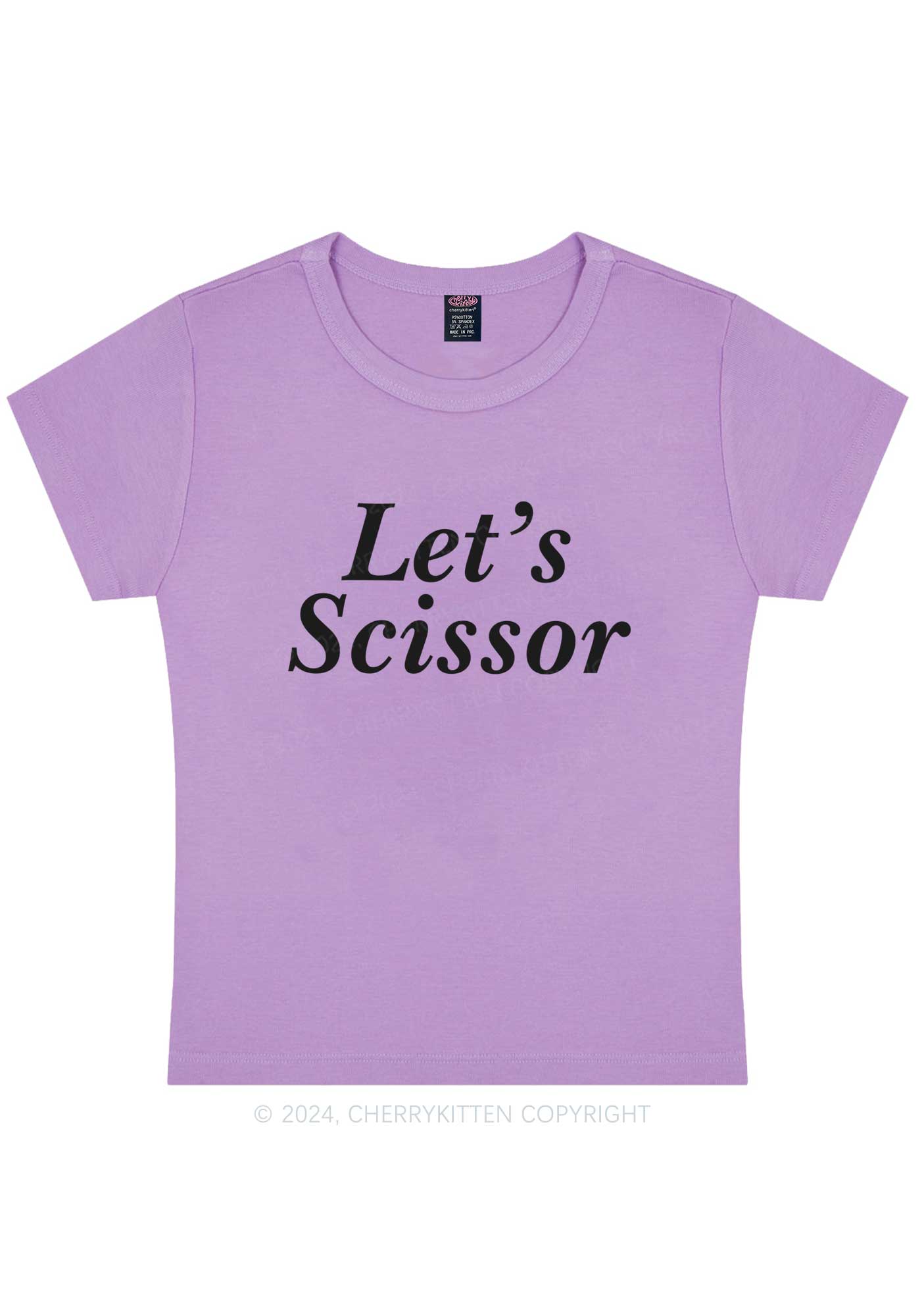Lets Scissor Y2K Baby Tee Cherrykitten