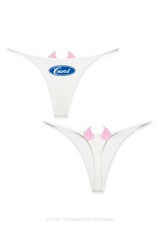 Oval Cxxt Y2K Goth Angel Wings Bikini String Thong Cherrykitten
