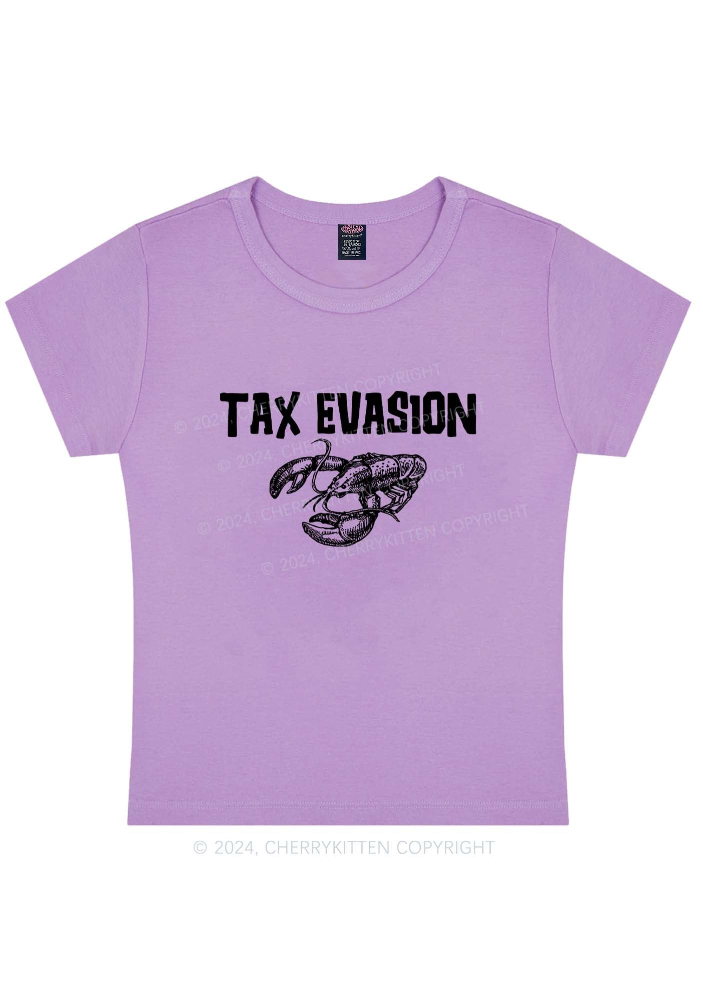 Curvy Tax Evasion Lobster Y2K Baby Tee Cherrykitten