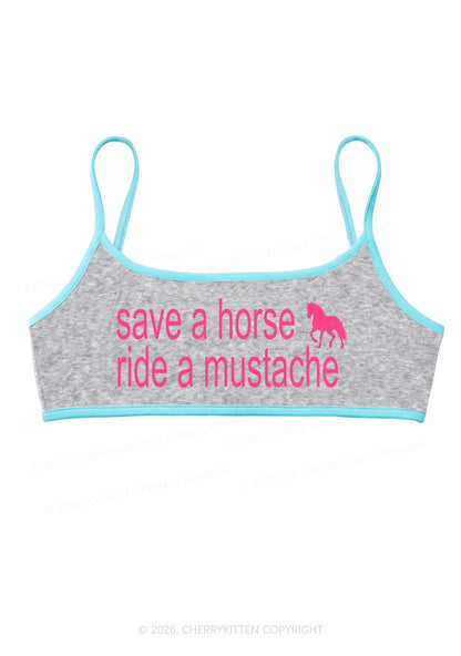 Ride A Mustache Y2K Super Crop Cami Cherrykitten
