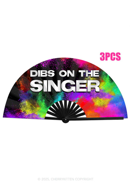 Dibs On The Singer Y2K Rave Hand Fan Cherrykitten