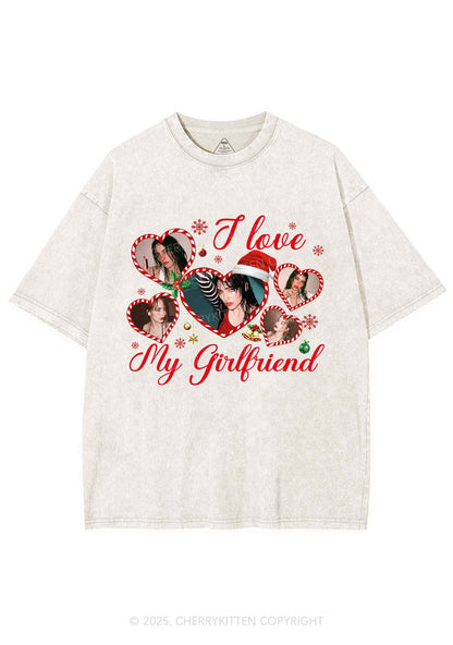 Custom Christmas I Love My GF Y2K Shirts Washed Tee Cherrykitten