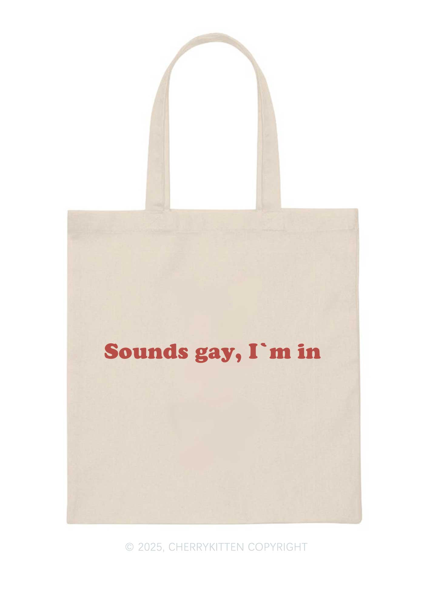 Sounds Gay Pride Y2K Canvas Tote Bag Cherrykitten