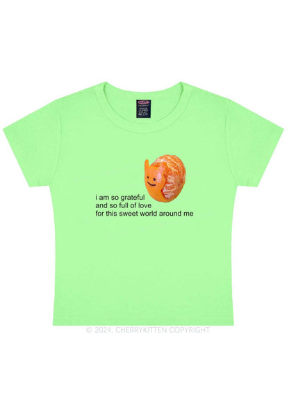 Grateful Orange Y2K Baby Tee Cherrykitten