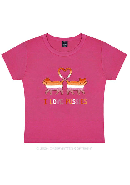 I Love Puxxies Pride Y2K Baby Tee Cherrykitten