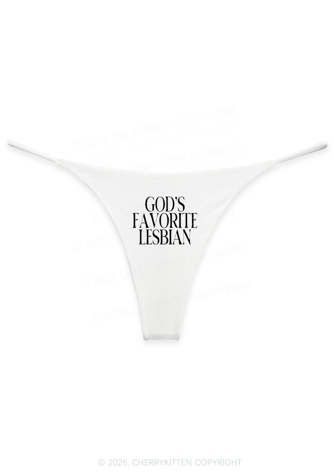 Gods Favorite Lesbian Pride Y2K Bikini String Thong Cherrykitten