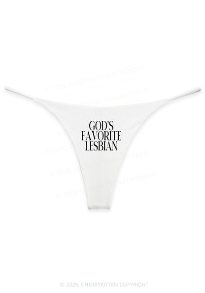 Gods Favorite Lesbian Pride Y2K Bikini String Thong Cherrykitten