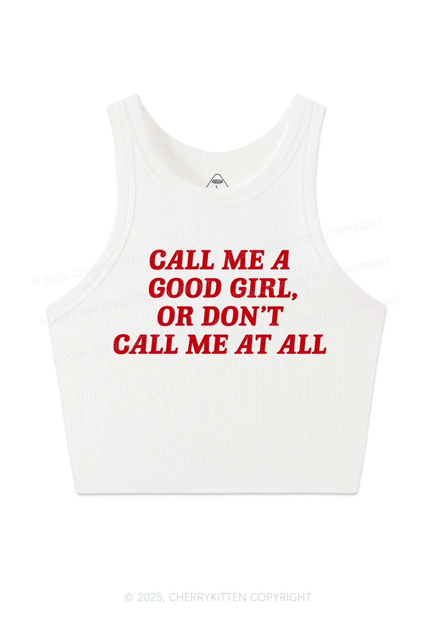 Call Me Good Girl Y2K Crop Tank Top Cherrykitten