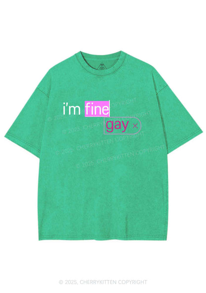 Im Fine Gay Pride Y2K Shirts Washed Tee Cherrykitten