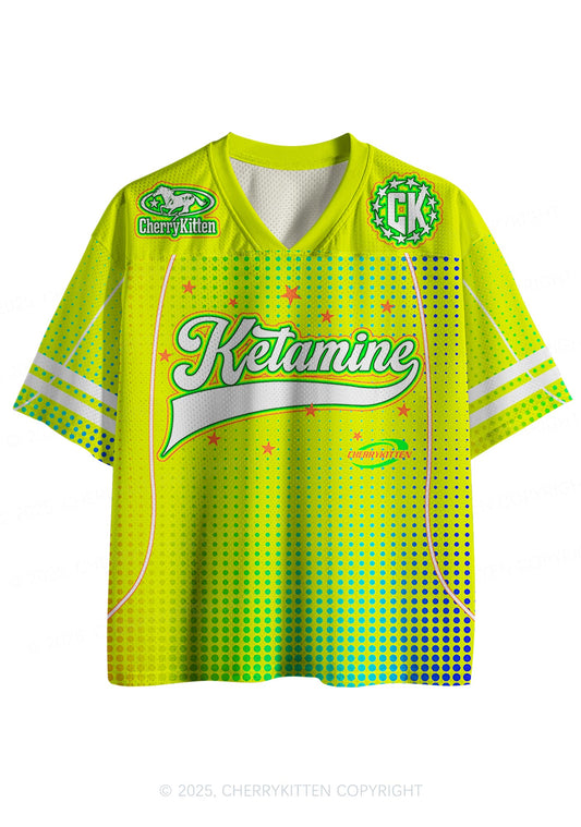 Custom Neon Yellow Ketamxxe Y2K Sport Jersey Shirts Cherrykitten